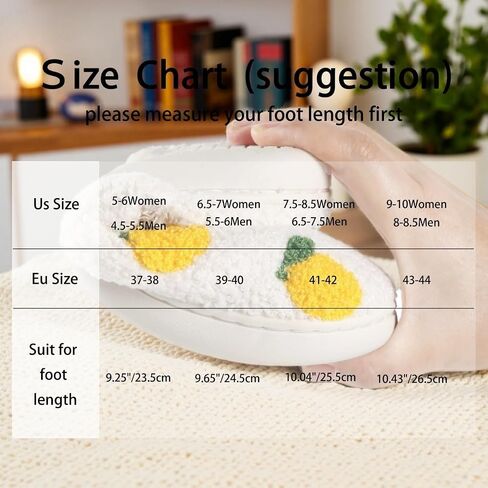 Womens House Fruit Slippers For Bedroom Elastic Comfy Retro Memory Foam Fuzzy Soft Plush Anti-Skid Sole Lined Winter Wool Warm Indoor Outdoor Home Mens Slip-On Flower Shoes in Kuwait