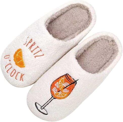 Womens House Fruit Slippers For Bedroom Elastic Comfy Retro Memory Foam Fuzzy Soft Plush Anti-Skid Sole Lined Winter Wool Warm Indoor Outdoor Home Mens Slip-On Flower Shoes in Kuwait