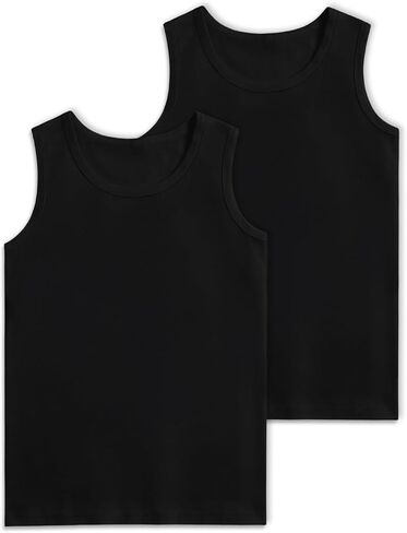 2 Pack Boys Tank Tops Boys Undershirts Soft Cotton Shirts Kids Sleeveless Tank Tops Shirts for Youth（2T-16Y） in Saudi Arabia