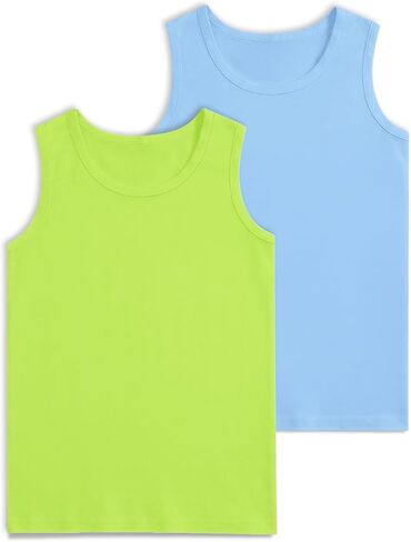 2 Pack Boys Tank Tops Boys Undershirts Soft Cotton Shirts Kids Sleeveless Tank Tops Shirts for Youth（2T-16Y） in Saudi Arabia
