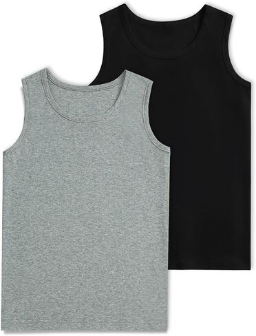 2 Pack Boys Tank Tops Boys Undershirts Soft Cotton Shirts Kids Sleeveless Tank Tops Shirts for Youth（2T-16Y） in Saudi Arabia