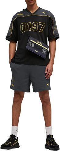 PUMA Mens Pokemon X Oversized V-Neck Short Sleeve Jersey Casual - Black in Kuwait
