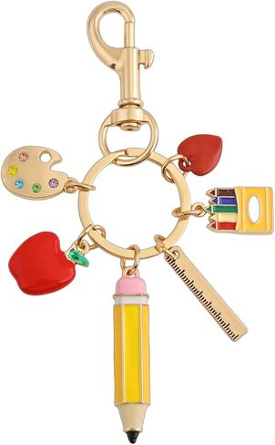 Teacher Appreciation Keychain - Apple Pencil Palette Bag Charms - Graduation Retirement Thank You Gifts for Teachers in Saudi Arabia