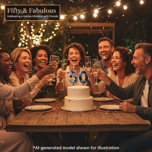 50th Birthday Decorations for Men Women, Black Number 50 Birthday Candle for Cake, 4.7 Inch Number 50 Candle Cake Topper, 50th Birthday Candles for Women and Men, Milestone Party Supplies in Kuwait