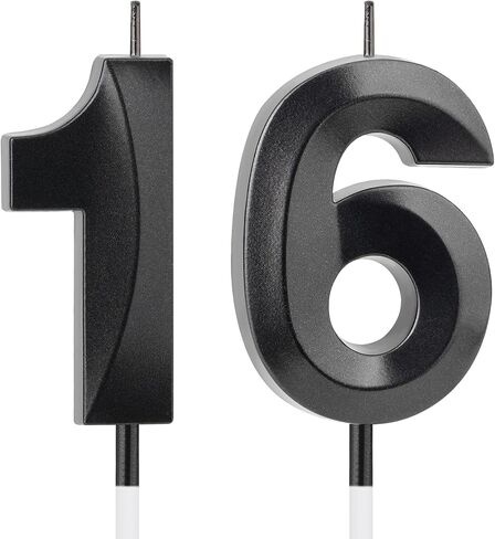 Sweet 16 ديكورًا للأولاد والبنات، شمعة عيد ميلاد سوداء رقم 16 للكيك، 4.7 بوصة رقم 16 شمعة كعكة توبر، حلوة 16 شمعة للكيك، لوازم حفلات عيد الميلاد السادس عشر in Kuwait