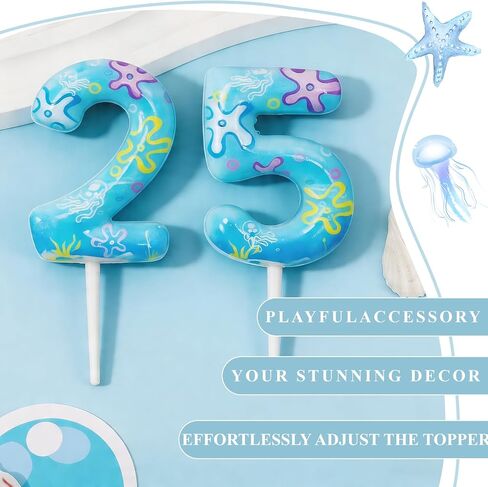 Number 25 Birthday Candle for Cake, Sponge Cartoon Flower Cloud Cake Topper, Cute Birthday Cupcake Decoration for 25th Birthday Party Supplies in Saudi Arabia