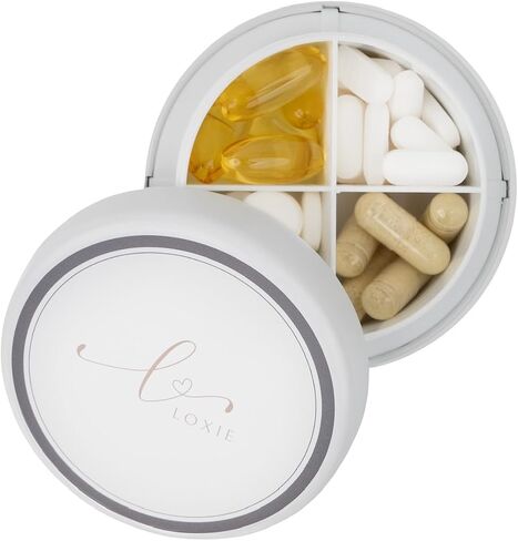 Loxie Child Resistant Travel Pill Case, Lightweight, Cotton Bag & Labels in Kuwait