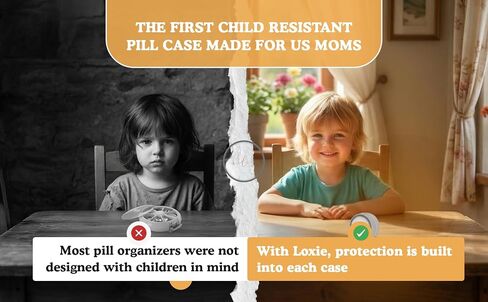 Loxie Child Resistant Travel Pill Case, Lightweight, Cotton Bag & Labels in Kuwait
