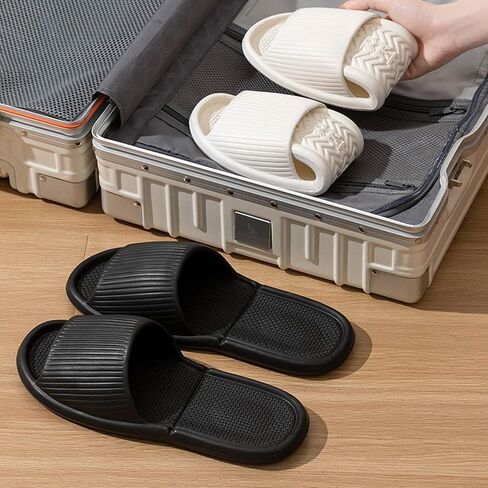 Foldable Travel Slippers for Women Men Packable Portable Shower Slides Lightweight Non Slip Open Toe Bathroom Quick Dry Hotel Spa Dorm Beach Pool Outdoor Business Trip Easy Storage Carry Pouch in Saudi Arabia