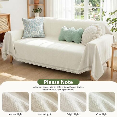 Pet Couch Cover for Dogs Sectional Sofa Covers Washable for 2 Cushion Couches, Chenille Beige Couch Cover Blanket Non Slip Loveseat Pet Sofa Covers Protector for Dog Cats (71" x 118", Beige) in Saudi Arabia