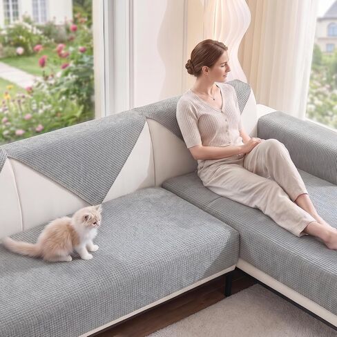 Wear & Tear Resistant Washable Couch Covers for Sectional Sofa, Soft Non-Slip Sofa Cover Pet Friendly, Light Portable Slipcovers for 3-Cushion Couch, Deep Gray, 36"×83", 1pcs in Saudi Arabia