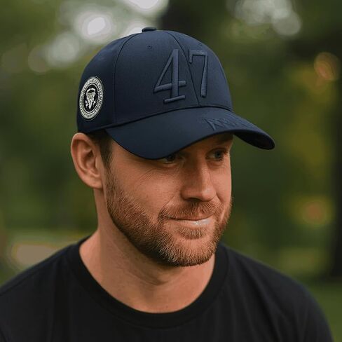Dark Trump “47" Cap – President Trump Embroidered Cotton Twill Hat in Saudi Arabia