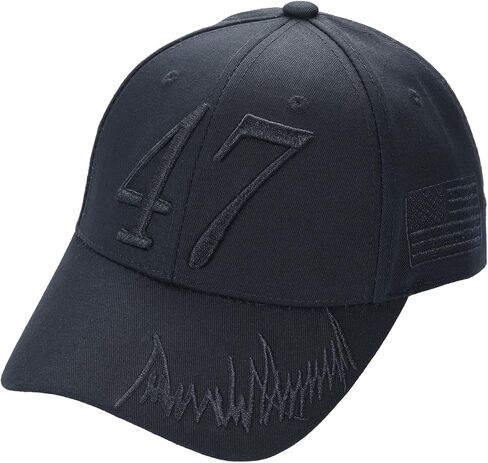 Dark Trump “47" Cap – President Trump Embroidered Cotton Twill Hat in Saudi Arabia