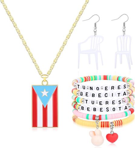 YELLOWPEACH Bunny Necklace Bracelets Earrings Set Singer Music Album Inspired Outfit Match for Fans Gift Women Men in Saudi Arabia