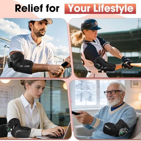 Cordless Elbow Heating Pad, Elbow Massager with Heat, Heating Pad for Arm with Vibration Massage for Cubital Tunnel and Tennis Elbow Pain Relief, Wearable Wrap for Hand, Arm, Elbow in Saudi Arabia