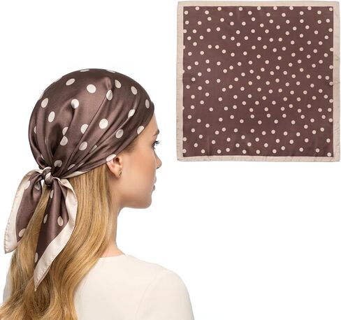 Polka Dots Square Scarf for Women Soft Square Scarf Satin Head Scarves Fashion Polyester Satin Head Neck Scarves 1950s Vintage Handkerchief Headband Bandana for Bag Hair Scarves Gift in Saudi Arabia