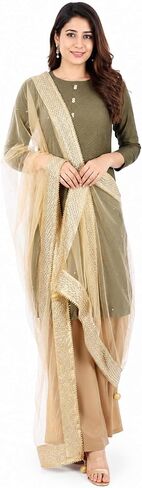 Women's Net Zari Border Dupatta in Saudi Arabia