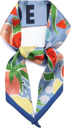 kate spade new york Women's Summer Fruit Silk Skinny Scarf, Stylish & Lightweight Accessory, Everyday Wear in Kuwait