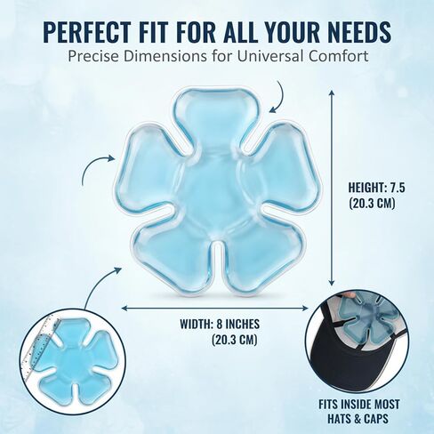 Cooling Hat Ice Pack Insert - Reusable Gel Cooling Sheets for Hats, Flexible Leak-Proof Design, Portable for Outdoor Activities, Adults & Kids in Saudi Arabia