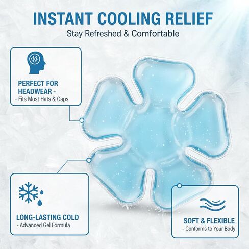 Cooling Hat Ice Pack Insert - Reusable Gel Cooling Sheets for Hats, Flexible Leak-Proof Design, Portable for Outdoor Activities, Adults & Kids in Saudi Arabia