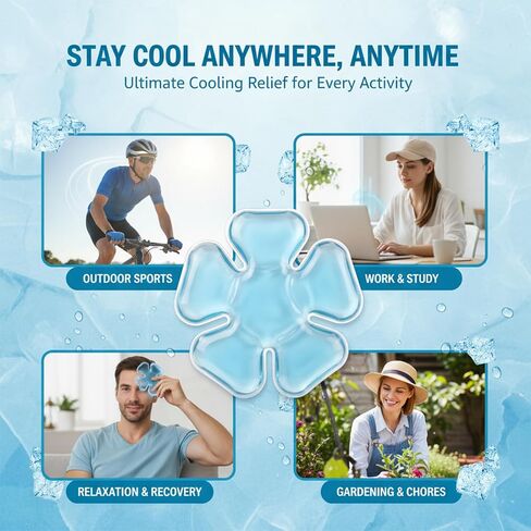 Cooling Hat Ice Pack Insert - Reusable Gel Cooling Sheets for Hats, Flexible Leak-Proof Design, Portable for Outdoor Activities, Adults & Kids in Saudi Arabia