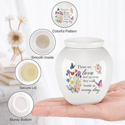 Dletay Small Urns for Human Ashes Keepsake Burial Mini Cremation Urn for Ashes Flower Memorials Decorative Caskets for Female Male in Kuwait