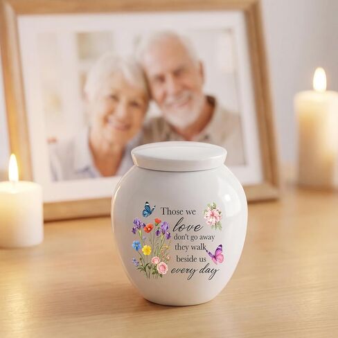 Dletay Small Urns for Human Ashes Keepsake Burial Mini Cremation Urn for Ashes Flower Memorials Decorative Caskets for Female Male in Kuwait