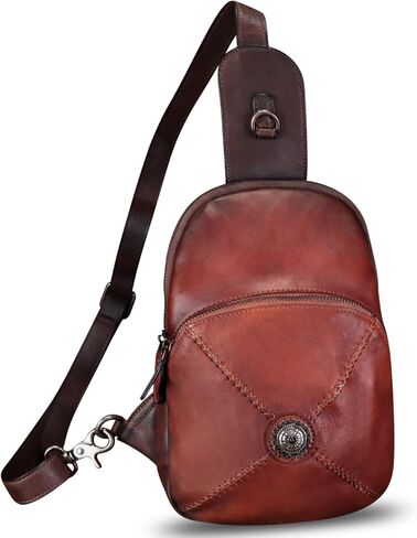 Genuine Leather Sling Bag for Women Sling Backpack Retro Chest Shoulder Vintage Handmade Crossbody Purse in Kuwait
