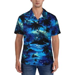 Mens Hawaiian Shirts Short Sleeve Button Down Shirt Summer Beach Vacation Shirt in Saudi Arabia