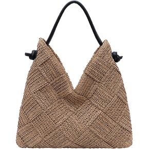 Straw Beach Bags for Women Summer Hobo Tote Woven Shoulder Bag Vacation Straw Purses Handbags in Saudi Arabia