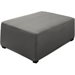 Super Stretch 40x40x15 inch Square Ottoman Cover- Soft Form Fit Ottoman Cover Rectangular for Folding Storage Furniture, Ottoman Slipcovers with Nonslip Elastic Bottom (XL, Light Gray) in Saudi Arabia