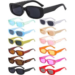 12 Pairs Rectangle Sunglasses Bulk, Trendy Y2K Retro Glasses for Women Men 90’s Vintage Square Frame Party Sunglasses in Saudi Arabia