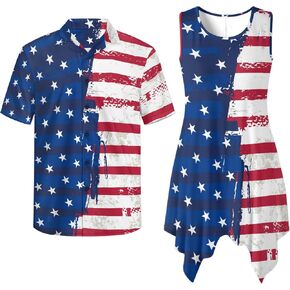 TOADDITDO Sleeveless Sundresses for Women Summer Flowy Midi Dress and Mens Button Down Shirts Matching Couples Outfits in Saudi Arabia