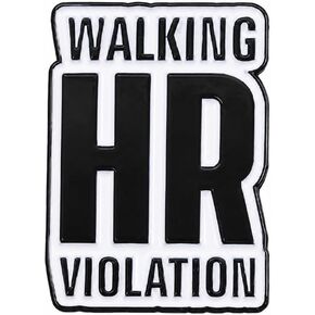 Funny Office Pin - Enamel Humor Work Joke Pins Brooch with Walking HR Violation for Backpacks, Jackets, Hats. Sarcastic Quotation Brooches Gifts for Coworkers, Work Bestie. in Saudi Arabia