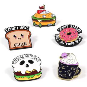 Food Meme Brooches 5PCS, Cute Brooch Pins Set, Funny Enamel Pin, Aesthetic Pins For Bags, Clothing Backpack Hat Decoration, Graduation Gift, Party Favors Gift in Saudi Arabia