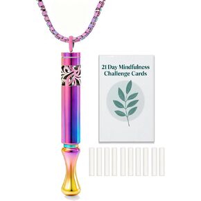 Stainless Steel Mindfulness Breathing Necklace & Essential Oil Diffuser for Women Men 2-in-1 Breathe Free Necklace Tool for Inner Balance, Relaxation and Meditation in Saudi Arabia