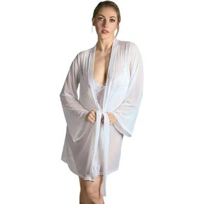 Women's Mesh Charlotte Robe with Kimono-Style Sleeves in Saudi Arabia