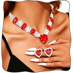 Bridal Jewelry Set Heart Crystal Necklace and Earring Set Wedding Necklaces for Women in Saudi Arabia