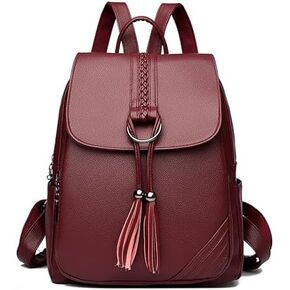 Women's Travel Backpack Leather Tassel Backpack Adjustable Shoulder Straps Casual Daypack Durable Bag Work Commute (Purple) in Saudi Arabia