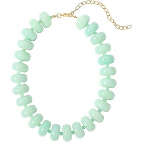 Multi-Color Chunky Beaded Necklace for Women, Vibrant Acrylic Candy Bead Choker Necklace with Adjustable Stainless Steel Clasp, Summer Statement Jewelry for Festivals in Saudi Arabia
