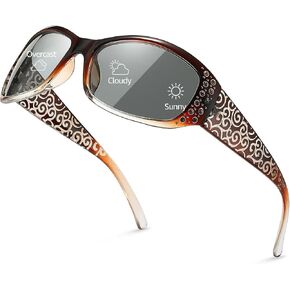 Myiaur Photochromic Polarized Sunglasses for Women, Trendy Wrap Around UV400 Shade for Driving & Outdoors in Saudi Arabia