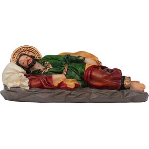 Cannan San Jose Dormido 5" x 1.5" Angel Le Habla a José en Sueños para Guiarlo Resin Catholic Home Figure Sleeping St. Joseph with a Small Hole in Pillow for Petitions in Saudi Arabia