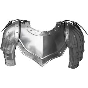 Medieval Steel Gorget with Pauldrons, Gothic Shoulder Guard Set, Silver, SCA LARP Knight Armor for Adults in Saudi Arabia