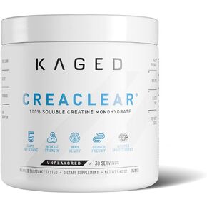 Kaged CreaClear Creatine Monohydrate Powder | Mixes Clear & Dissolves Completely, No Grit | Premium Micronized Creatine for Strength, Performance & Muscle Support | Unflavored | 30 Servings in Saudi Arabia