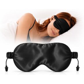 Sleep Mask with Ear Plugs, Light & Sound Blocking Sleep Mask for Sleeping, Soft Comfortable Eye Mask for Side Sleepers, Travel & Naps in Saudi Arabia