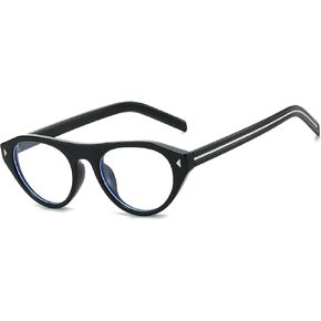 Retro Oval Glasses for Women,Trendy Round Cateye Tortoise Frame Clear Lens Glasses Nerd Eyeglasses in Saudi Arabia