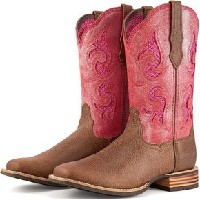 Palitutu Cowboy Boots for Women, Western Cowgirl Boots Genuine Leather hand-embroidered with patterns Mid Calf Chunky Heel for Country Concert Party Women Boots in Saudi Arabia