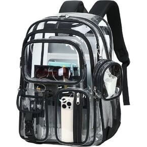 Clear Backpack for School,18 Inch Extra Large Heavy Duty Bookbag for Girls and Boys,Durable See Through PVC Transparent School Backpack forTravel(Blue) in Saudi Arabia