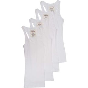 4 Pack Zenana Women's Ribbed Tank Top Med, White in Saudi Arabia
