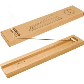 Bamboo Incense Holder for Sticks with 360 Degree Adjustable Brass Roller,Wooden Incense Burner with Wider Ash Catch Groove, Rotating 6-Hole Design for Stick Incense Insert in Saudi Arabia